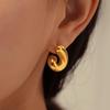 European-American Design Spiral Stud Earrings: Minimalist Stainless Steel Bestsellers for Autumn & Winter