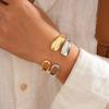 18K Real Gold Electroplating Heavy Industry Metal Feeling Geometric Opening Bracelet Personalized Bracelet