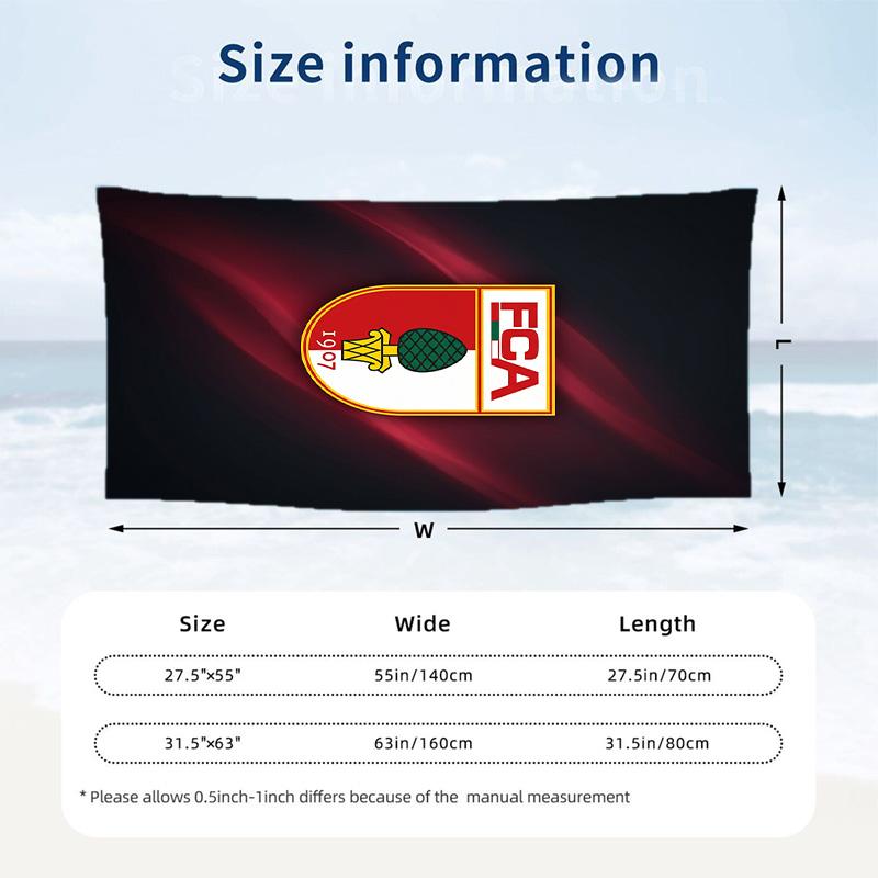 FC Augsburg FC print Quick Dry Beach Towel Microfiber Absorbent Portable Travel Swimming Towel