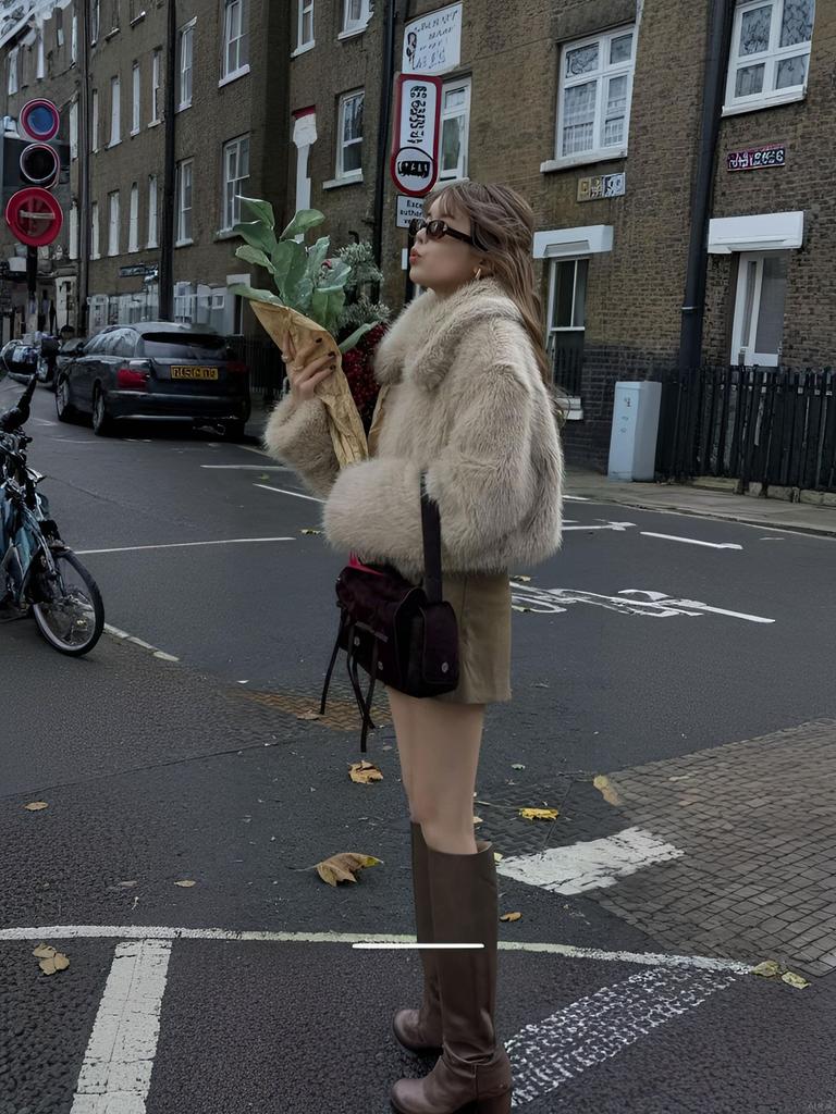 Imitation fur coat new European and American imitation fur coat manufacturer Haining short imitation fur outside