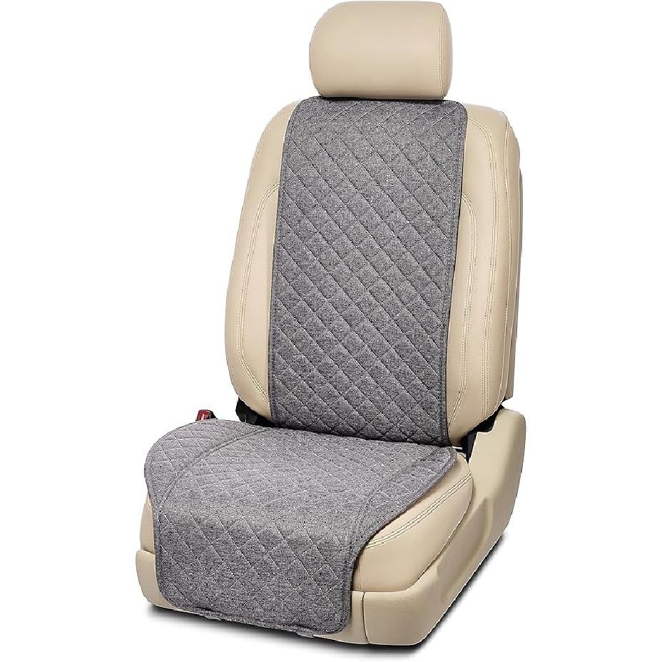 IVICY Leinen-Autositzbezug für Autos - Weich &; Atmungsaktive Front-Premium-Abdeckungen mit Anti-Rutsch-Schutz Universell passend für die meisten Autos, Vans, SUVs,