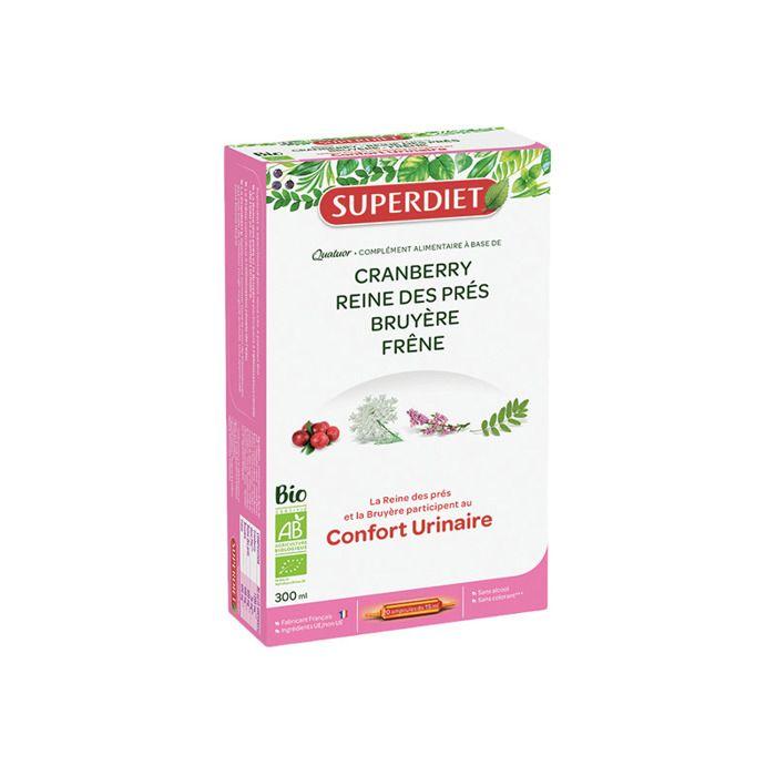 Superdiet Quatuor Bio Confort Urinaire 20 Ampoules De 15ml