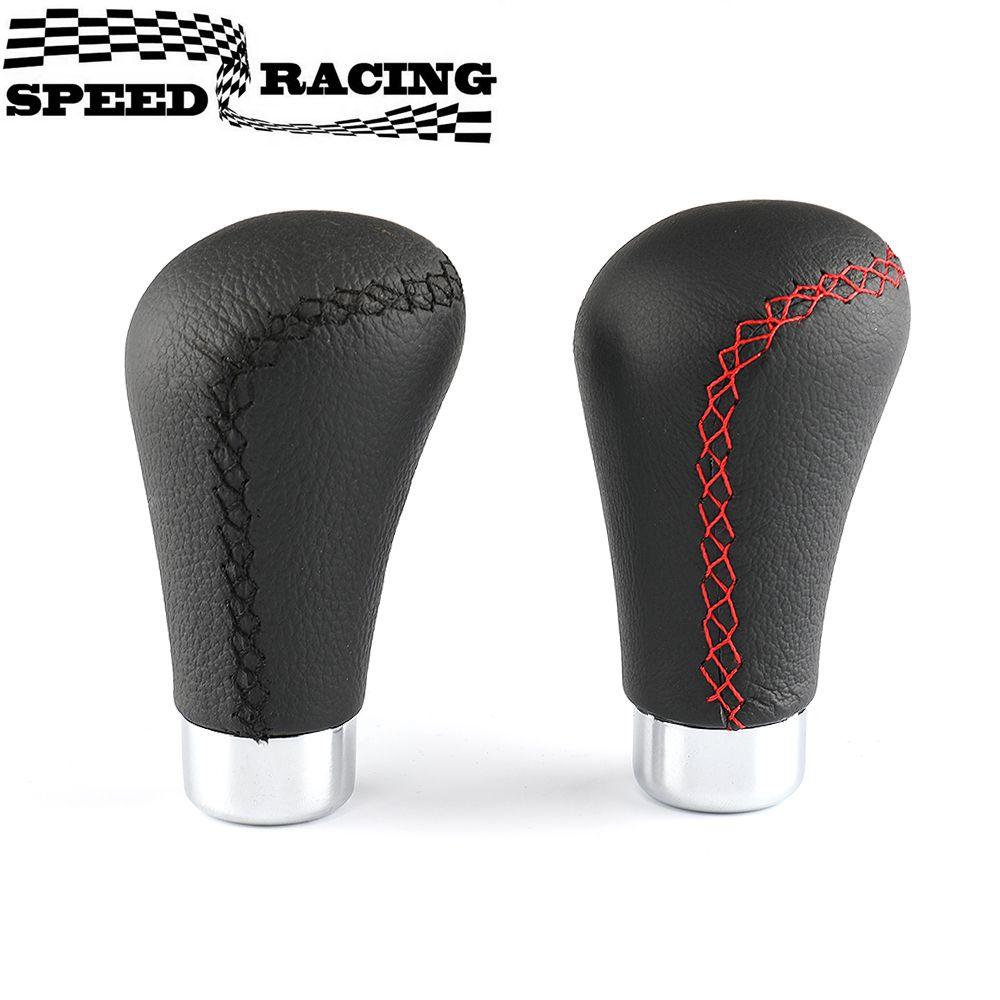 

Universal Manual Leather Red/Black Stitch Car Gear Stick Shift Knob Shifter Lever Pen Replacement Gearstick Car Interior Parts