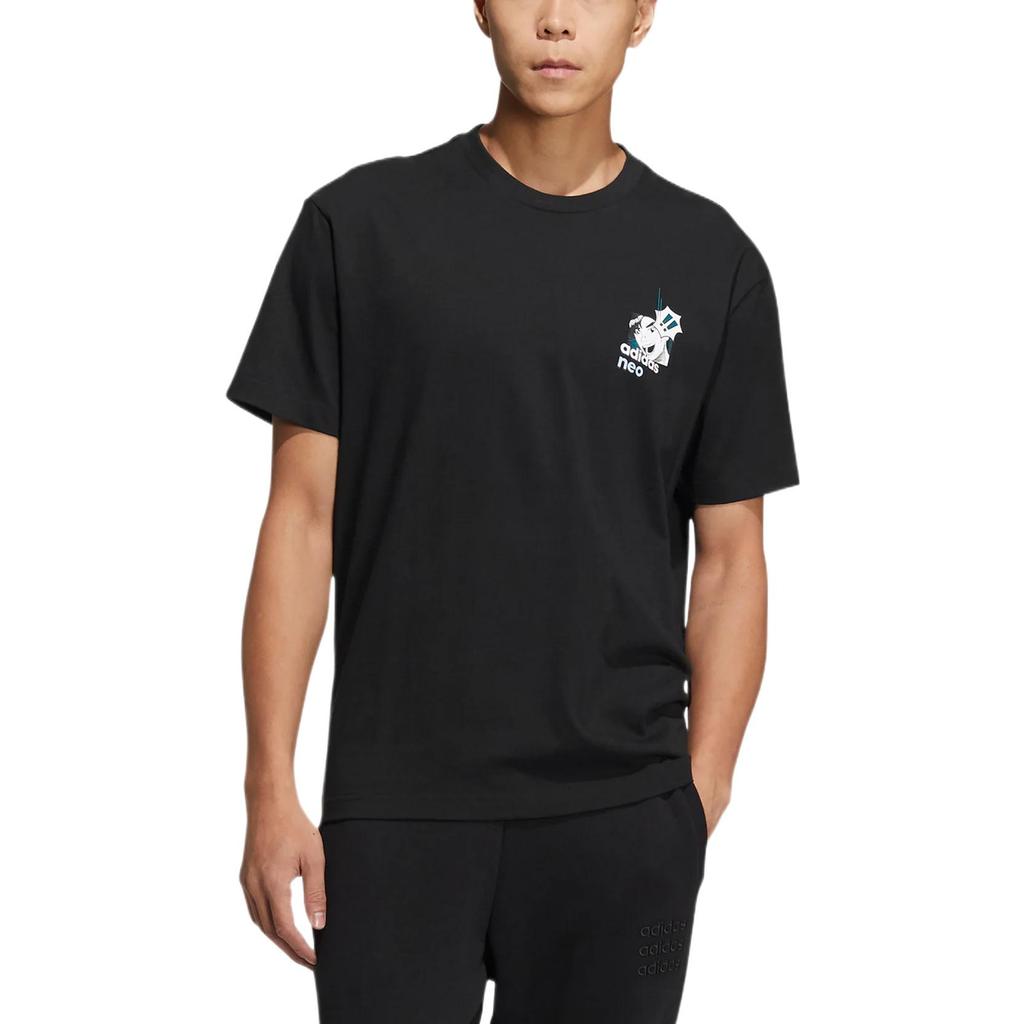 Adidas Neo T Shirts Men's Black Crew Neck Moderate Straight Fit HD4623