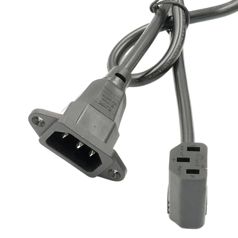 C14 to C13 Extension Power Cord IEC 320 C13 Female to C14 Male with Screw Holes Power Adapter Cable For Office Home