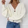 Womens Lightweight Knit Cardigan Sweater V-Neck Loose Fit Long Sleeve Button Front Casual Elegant Outerwear