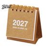 Gold Twin Binding Desk Calendar Mini 2026-2027, Oct 2026 To Dec 2027 Standing Flip Small Artistic Office Stationery Supplies Calendar, 14 Monthly