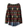 Women's Fashion Long Sleeve Christmas Snowman Snowflake Print Jacket Cardigan
