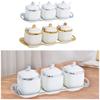 Ceramic Spice Jars Modern Pepper Seasoning Pot Box Practical Small Sugar Bowl for Restaurant Kitchen Countertop Household