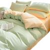Solid Color Brushed Double Duvet Cover & Pillowcase Bedding Set - 90gsm, 3-Piece