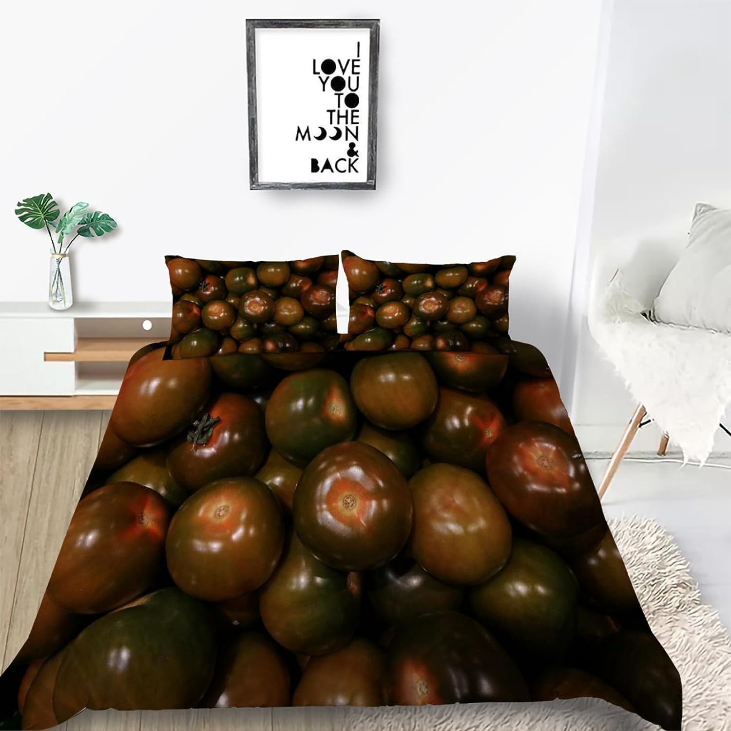 

Tomatoes Duvet Cover For Kids Boys Girls Quilt Covers Queen Lightweight Down Room Decor 2 Pillowcases 1 Duvet Cover No Comforter EU Single(135*200cm)3pcs