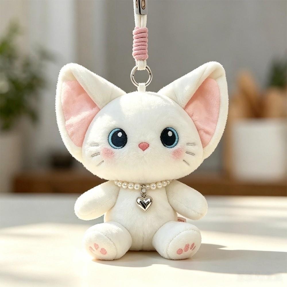 Plush Kitten Stuffed Doll Big Ears Bag Charm Kawaii Cat Keychain Christmas Party Gifts
