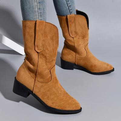 Mode Nouvelle Mode Chaussures à Enfiler Dames Élégantes Semelle Épaisse Bottes Longues de Chevalier Bottes de Cowboy Bottes de Cowboy Gothiques pour Femmes Zapatos Mujer