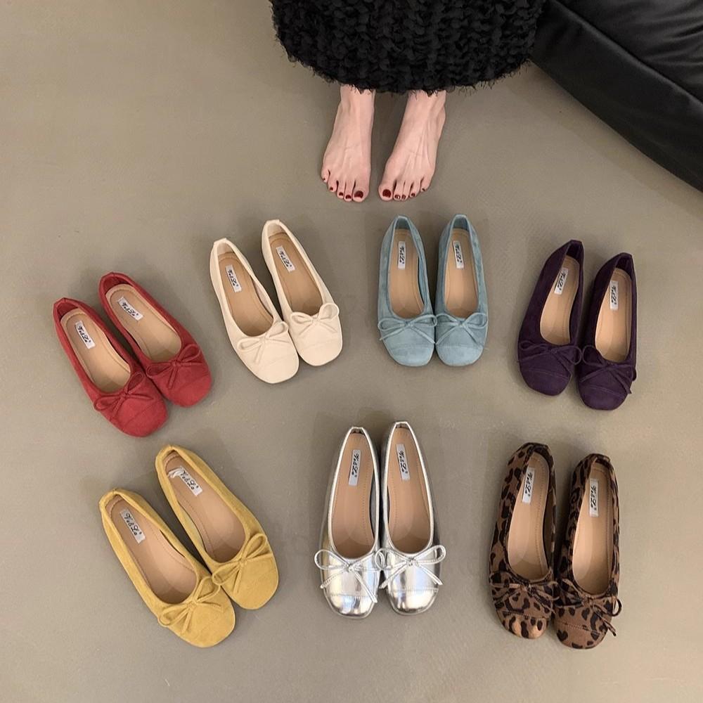 French Bow Round Head Ballet Shoes Fairy Shoes Flat Gentle Evening Shoes Summer New Women's Small Single Shoes