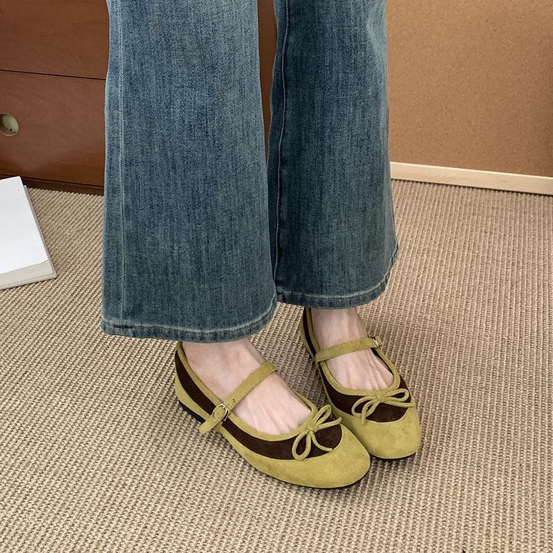 Fashion Fashion Mixed Colors Women Mary Janes Shoes Buckle Female Shallow Footwear Round Toe Ladies Flats With Shoes