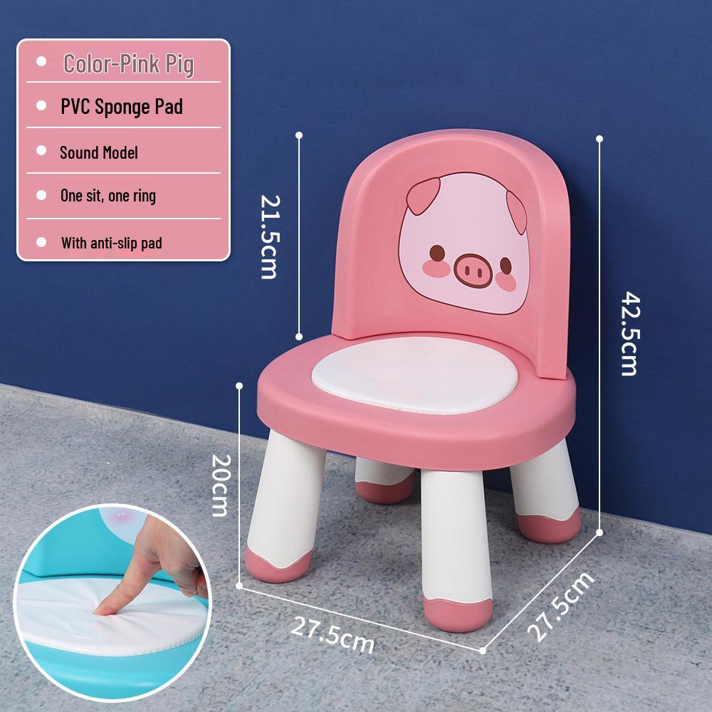 Xin Bei Le Kids' Squeaky Plastic Chair with Backrest - Ideal for Home or Kindergarten.
