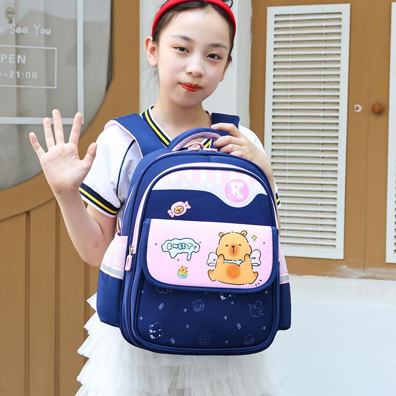 Kids Cartoon Capybara Lightweight Kindergarten Backpack For Student Days School