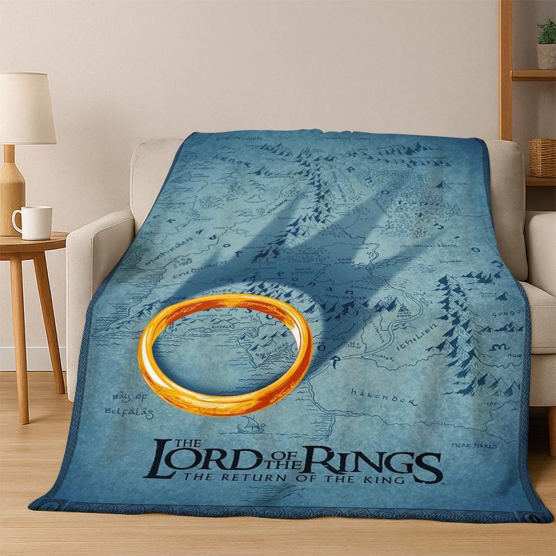 Movie L-Lord of The Rings H-Hobbit Flannel Blanket Soft Warm Blanket Throw Blanket for Bedroom Living Room Bed Picnic Gift Kid