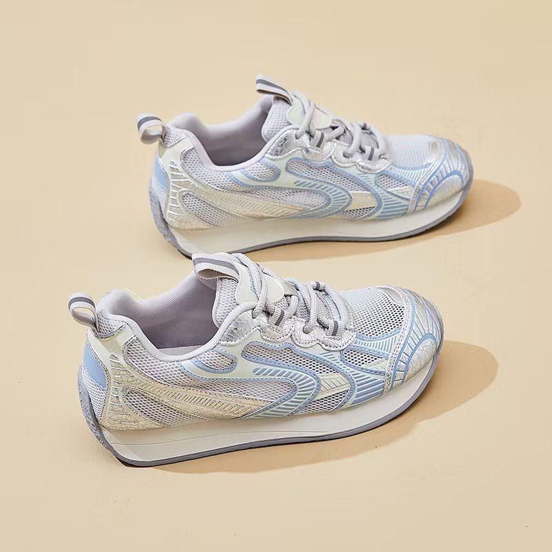 

Mesh breathable dad shoes women s summer new thick-soled non-slip casual sports shoes jogging travel women s shoes 40 синій