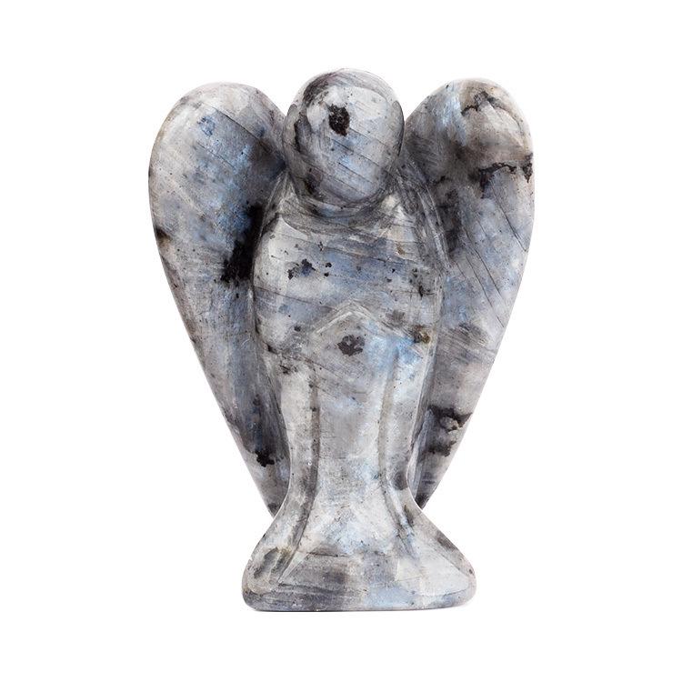 Rose Quartz and Jade Angel Carvings - Semi-Precious Crystal Home Decor