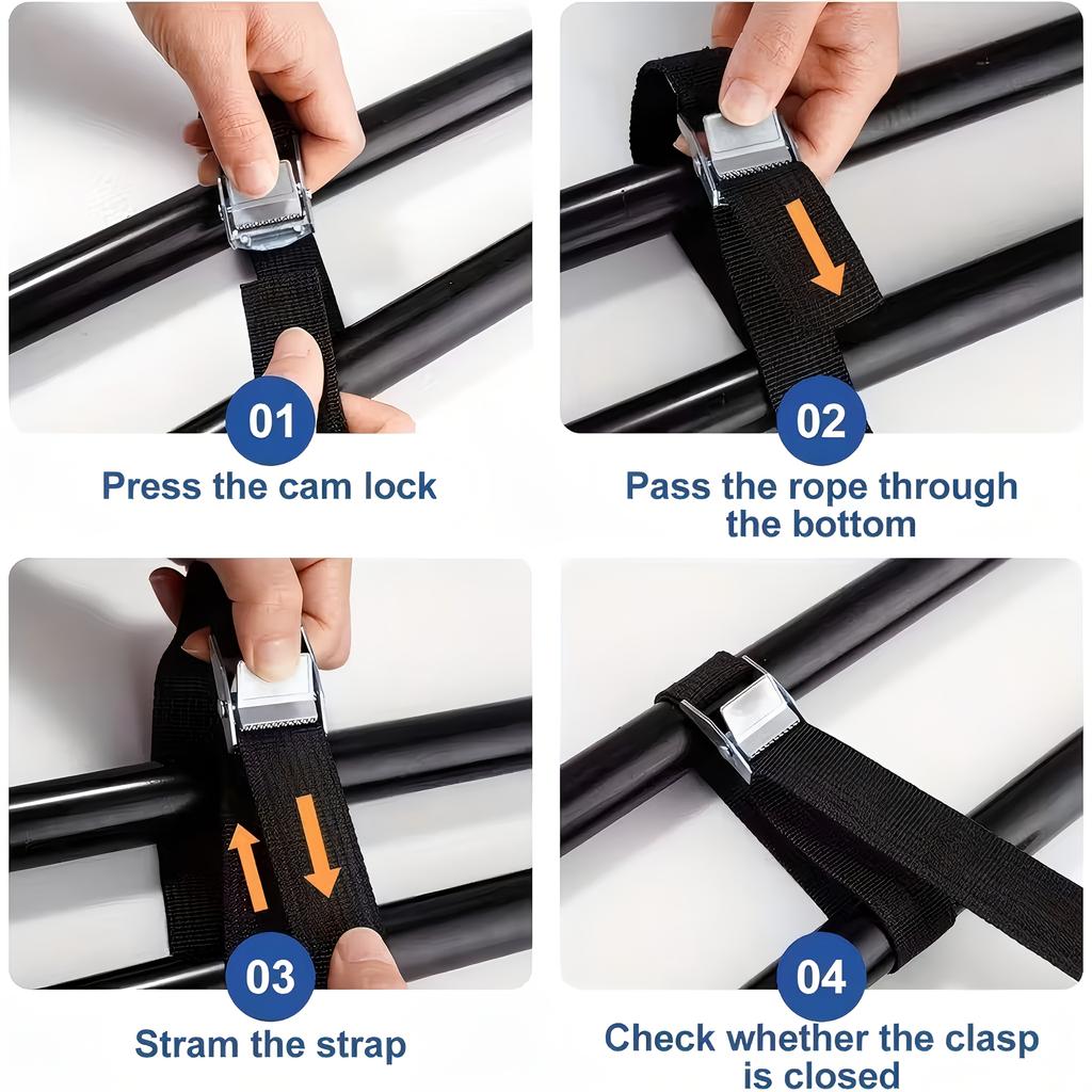 3pcs Short Tie-Down Straps with Quick-Release Buckles, 1M Adjustable Straps for Securing Luggage And Cargo.