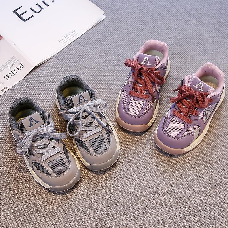 Girls' Shoes 2025 Summer New Children's Mesh Breathable Sports Shoes Medium and Older Children's Girls Soft-soled Dad Shoes