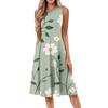 Women's Casual Fashion Floral Print Round Neck Sleeveless Midi Dress