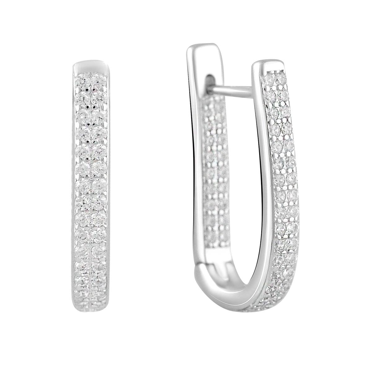 

Срібні сережки з фіанітами (2129851) білий