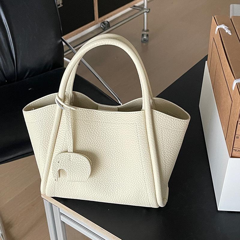 

Натуральна Шкіра Кошик для Овочів Сумка-Відро Нішевий Дизайн Одноплечова Кросбоді Ручна Сумка-Крило білий