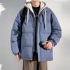 Gepolsterte Kleidung Herbst und Winter warme gepolsterte Kleidung Herren und Paare Fake Two Streetwear gepolsterte Jacken mit Kapuze trendig locker Brot-Kleidung Jacke