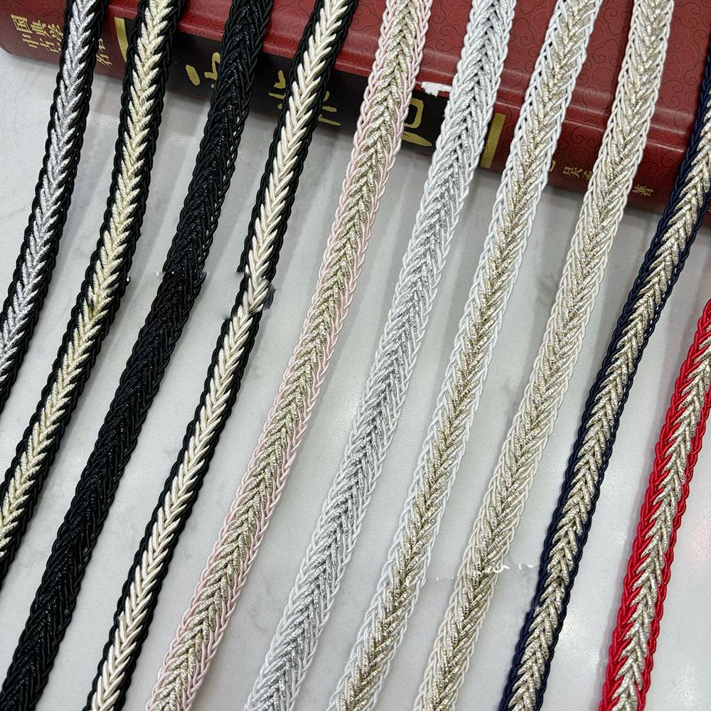 5 meters/16.4ft each pack Braided Lace Trims red gold Ribbons Decorative Fabric Edge for Dress bras Sewing DIY Craft Wedding Garment Embellishment