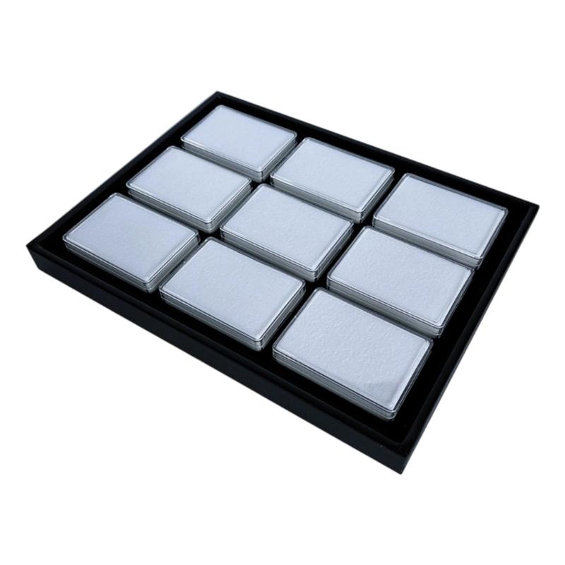 Tall Rectangular Organizers Box For Loose Stone Samples Waterproof PU Material Jewelry Showcase