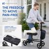 Adjustable Knee Walker Portable Scooter with Hand Brake, Foldable Lightweight Leg Comfortable Mobility Device for Foot & Ankle Injuries, Crutch