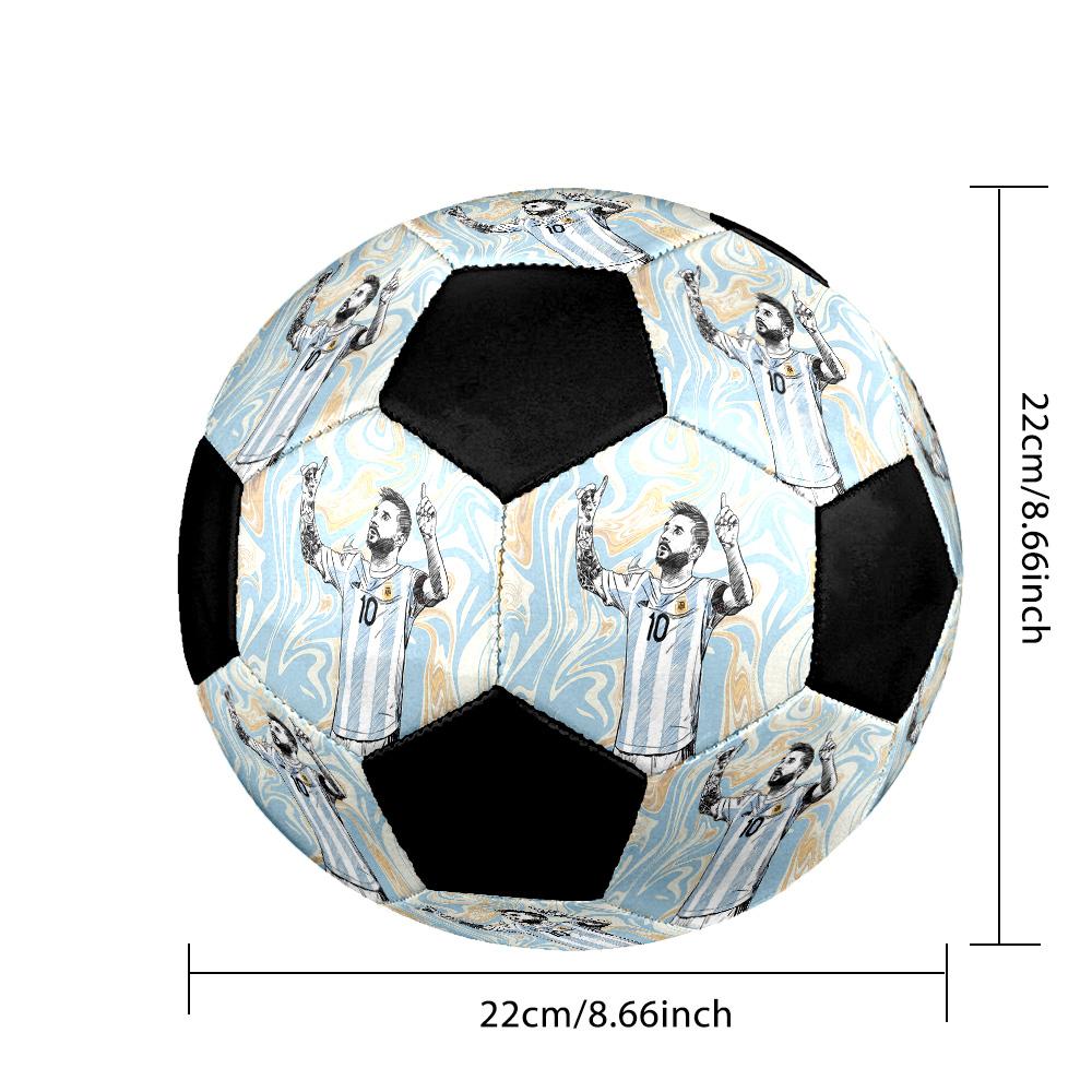 Pallone da Calcio Messi Colorato Per Tutte le Età Cucito a Macchina PVC Pronto per la Competizione Resistente Alto Rimbalzo.TAGLIA5