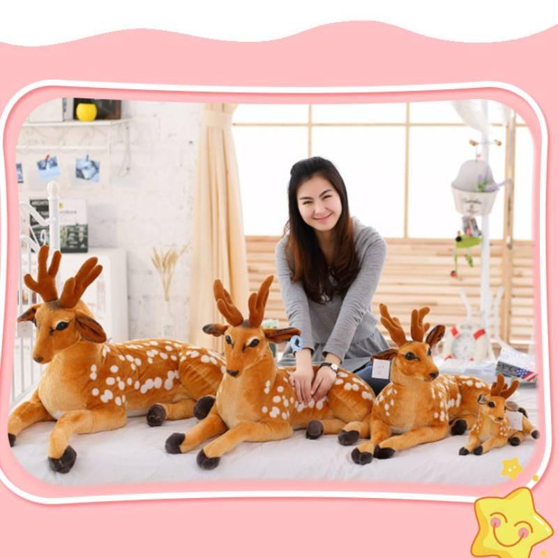Adorable 30cm Plush Fawn Figurine Realistic Soft Stuffed Animal Toy For Kids