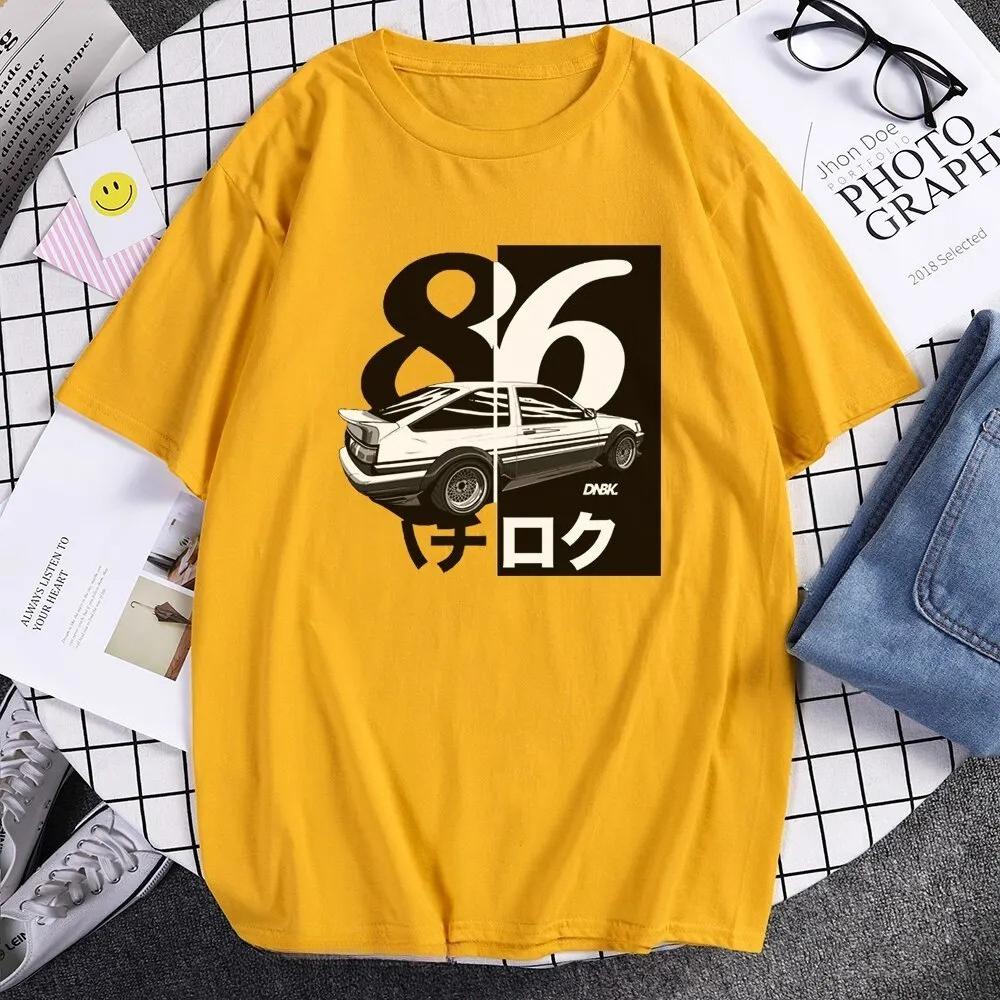 Summer Cool Short sleeved Tshirt Casual AE86 Initial D Homme Japanese Drift Anime Printed Womens Tshirt