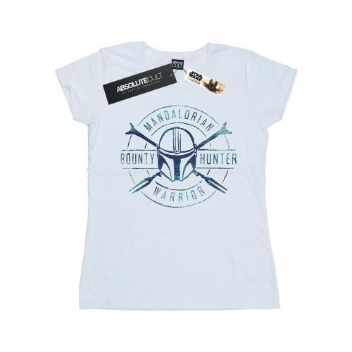 

Star Wars Womens/Ladies The Mandalorian Warrior Crest Cotton T-Shirt білий