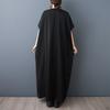 DIMANAF New 2026 Summer Women Plus Size Vintage Elegant Lady Long Dress Black Chiffon Loose Oversize Maxi Clothing