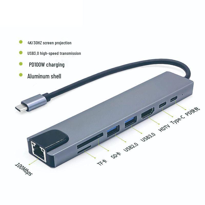 Type-C HDMI Adapter Hub with PD100W Charging for Mobile and Computer Display Projection