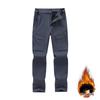 Men's Waterproof Multi-Pocket Cargo Ski Pants - Plus Velvet Warmth, Outdoor Sports / Mountaineering, Straight Leg, Autumn-Winter Long Pants