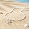 Boho Summer Beach White Beaded Necklace for Women Minimalist Silver Color Starfish Pendant Choker Perfect Vacation Jewelry Gift