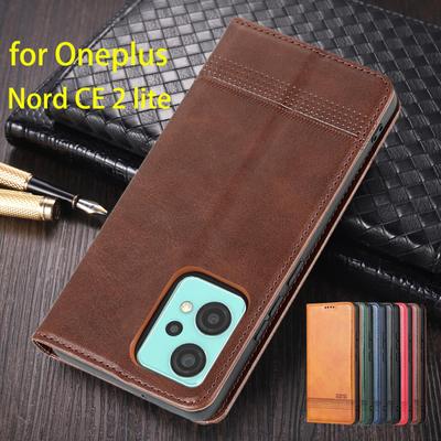 Deluxe-Hülle aus Leder mit magnetischer Adsorption für Oneplus Nord CE 2 lite 5G, Flip-Cover, Schutzhülle, Capa Fundas Coque
