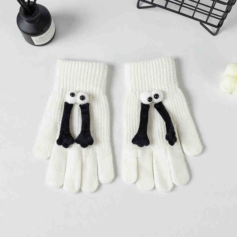Korean Version of Touch Screen Gloves for Couples In Winter Thick for Men and Women New Cute Knitted Split Finger Thickened Warm Cycling Fingerless