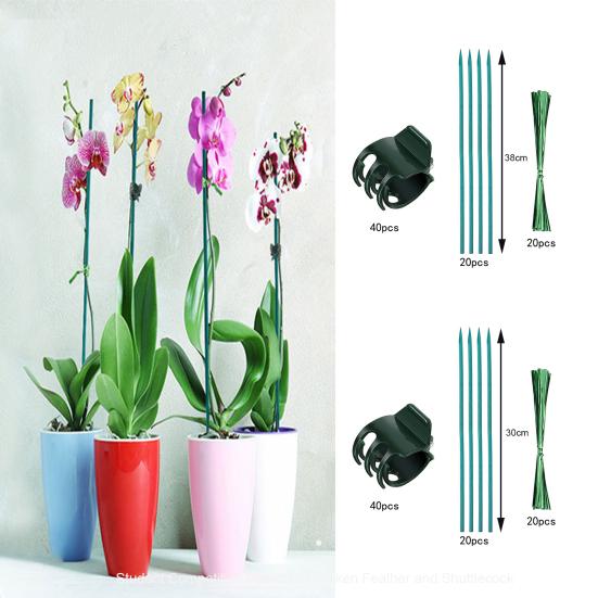 Plant Supports Water-Resistant Anti-Fade Easy To Install No Peculiar Smell Convenient Grow Upright Reusable Orchid Clip Fixing Stakes Home Supply