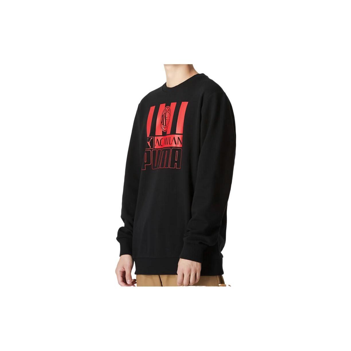 PUMA AC Milan Football Black Pullover Sweater  Black  Men s 767598-01 M
