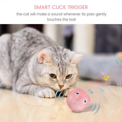 3 Pièces Balle Interactive Jouets Intelligents pour Chat Jouet Peluche Électrique à Herbe à Chat avec Déclencheur Intelligent Siffleur Moelleux Attire Jouets pour Chat Boules