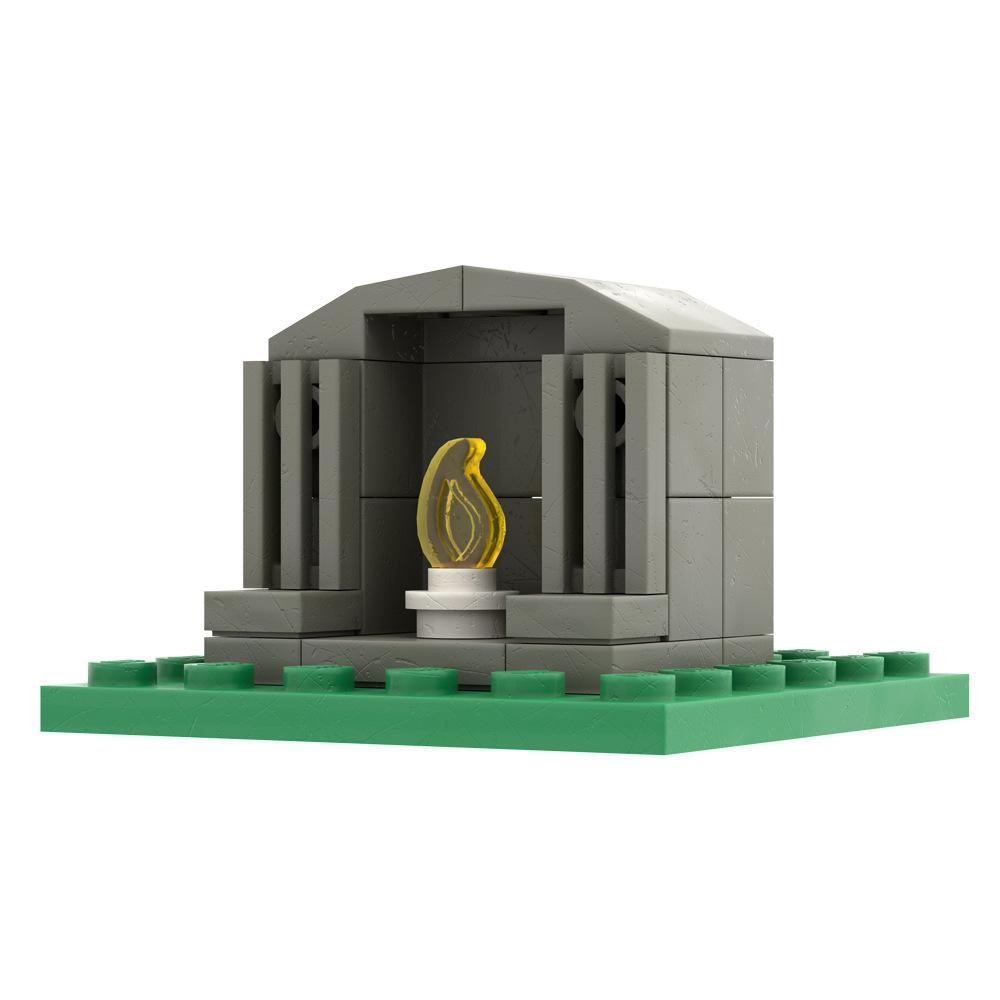 Small Particles Halloween Cemetery Pumpkin Splicing Assembly Fence Haunted House Scene Building Block Diy