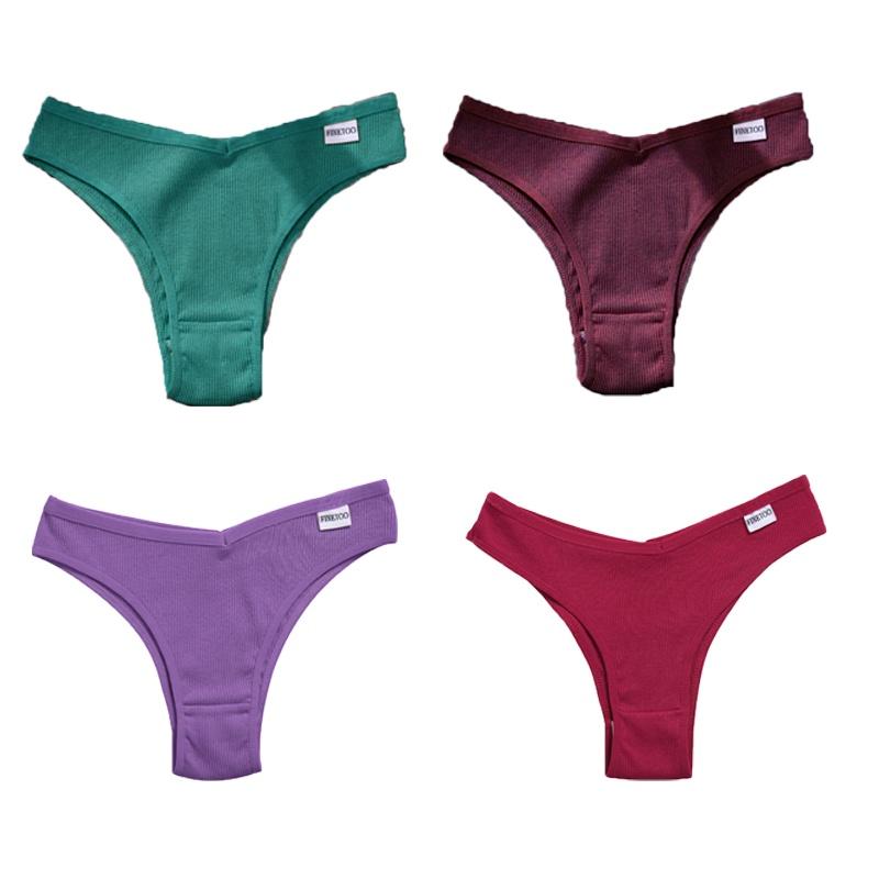 

FINETOO 4 шт./компл. женские хлопковые бразильские трусики модное нижнее белье в вафельном стиле M-XL женские удобные трусы мягкое нижнее белье XL