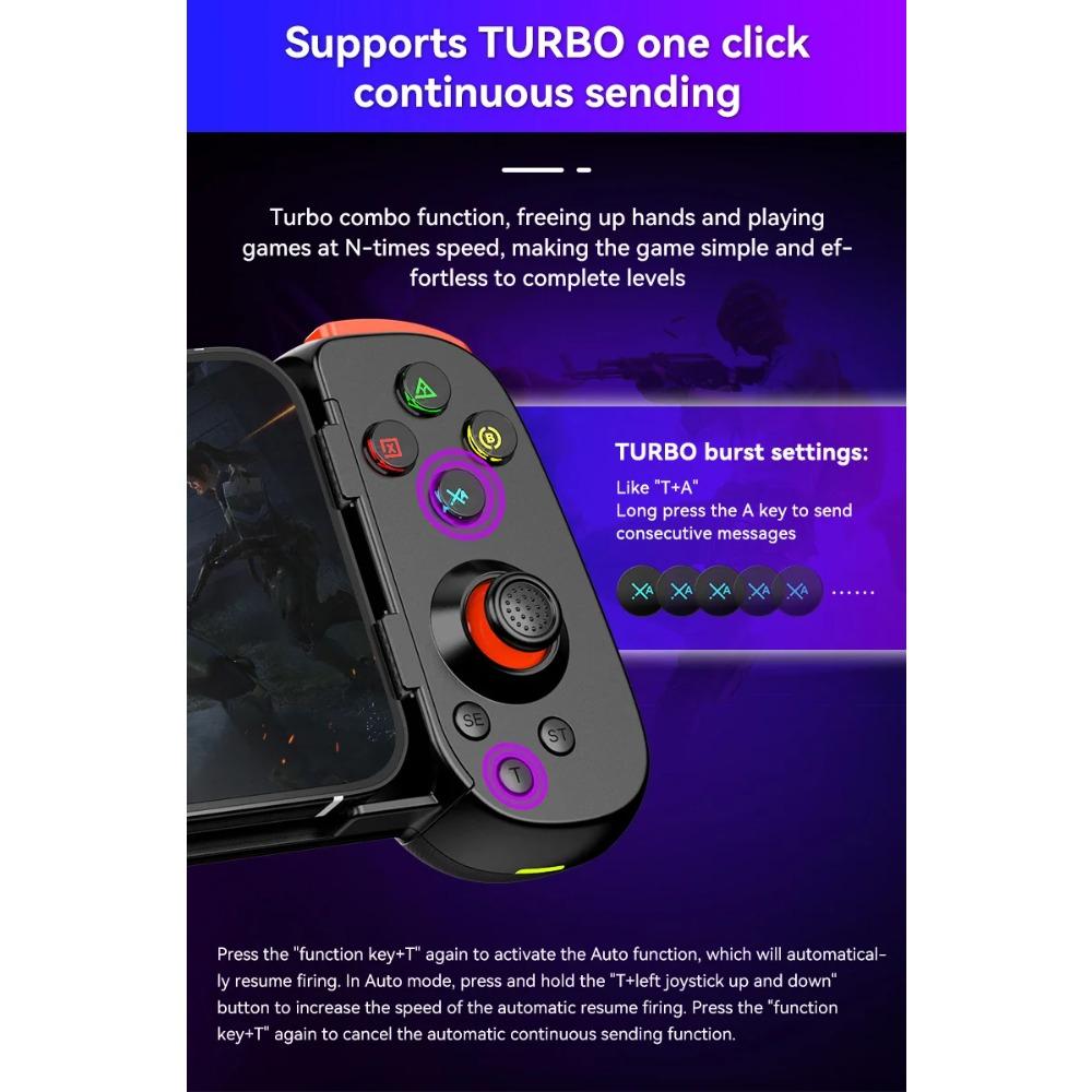 Wireless BT Stretchable Game Controller for Android IOS Phones PC Devices Gamepad Joystick for PS4 PS5 Switch Xbox Console
