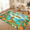 Dinosaur Theme Soft Crystal Velvet Rug Custom Name & Text Print Non Slip Floor Rug for Bedroom Living Room